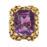 18k Amethyst & Diamond Ring by Marianne Ostier