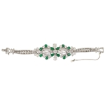Platinum Diamond & Emeral Bracelet