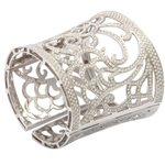 VERGANO Diamond and White Gold Hinged Tapered Cuff Bracelet