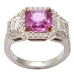 Pink Sapphire & Diamond Ring