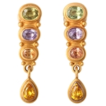 Gold and Fancy Color Sapphire Earrings
