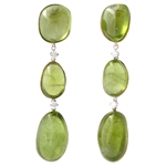 Yellow Gold Cabochon Peridot Earrings