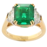 Superior Emerald and Diamond Ring
