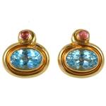 Bulgari Blue Topaz Ear Clips
