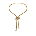 18k Rose Gold Lariat Necklace with Removable Bow Brooch