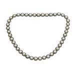 Silver on Gold, Diamond and Cultured Button pearl Necklace
