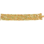 18K Yellow Sapphire Peridot Citrine & Diamond Flexible Bracelet