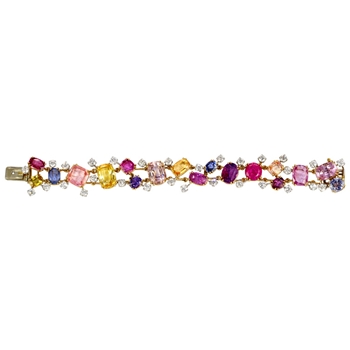Magnifiicent Multicolor Sapphire Bracelet