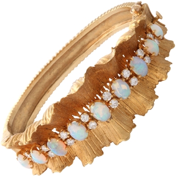Gold Diamond & Opal Bracelet
