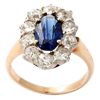 Gold and Platinum Sapphire Ring