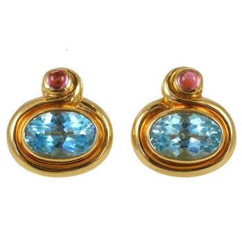 Bulgari Blue Topaz Ear Clips