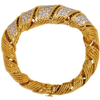 18k Yellow Gold Ribbon Flexible Bangle Bracelet