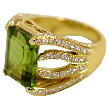 Peridot Flame Ring