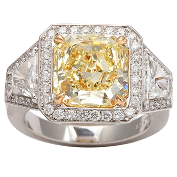 Fancy Yellow Radiant Cut Diamond Ring