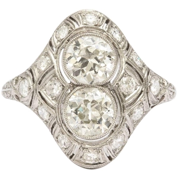 1920s Diamond Platinum Dinner Ring