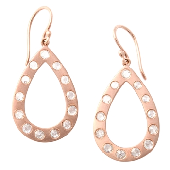 Rose Gold and Rose Cut Diamond Earrings