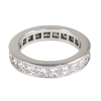 Platinum Princess Cut Diamond Band Ring