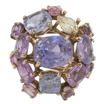 Multi Color Sapphire Brooch by Nadja Buckley