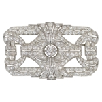 Platinum Diamond "Buckle" Brooch