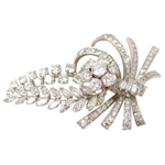 Platinum Floral Spray Brooch