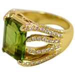 Peridot Flame Ring