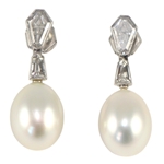 South Sea Cultured Pearl & Diamond Earrings