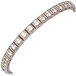 Diamond platinum block bracelet