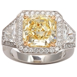 Fancy Yellow Radiant Cut Diamond Ring