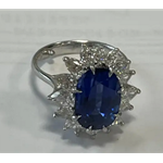 5.30 Carat Ceylon Sapphire Ring with 16 Pear Shape Diamonds 1.65 Ct by McTigue