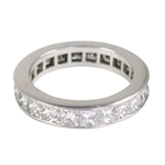 Platinum Princess Cut Diamond Band Ring