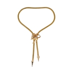 18k Rose Gold Lariat Necklace with Removable Bow Brooch