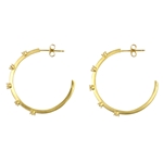 18K Yellow Gold & Diamond Hoop Earrings